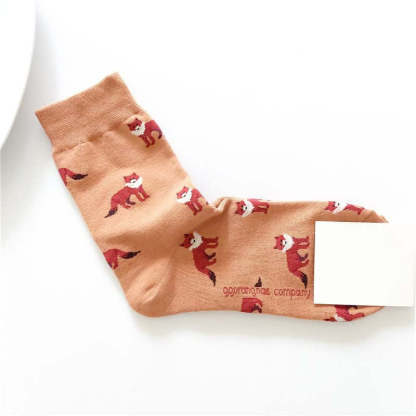 Floral Patterned Long Printed Socks Set