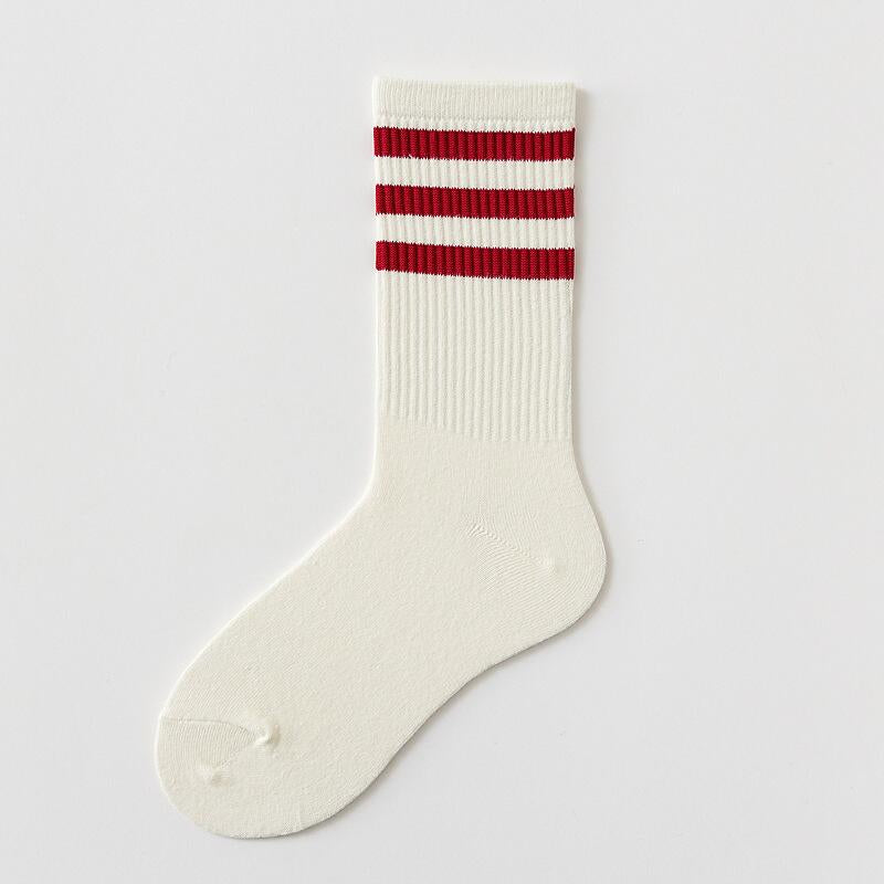 Skateboard Striped Mid Tube Solid Color SocksSkateboard Striped Mid Tube Solid Color Socks - Image 3