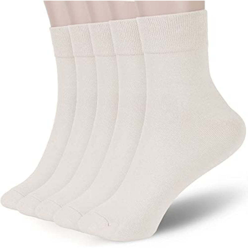 Women Thin Wool Socks, Soft Wool Bootie Socks Women Above Ankle Crew Socks 5 Pairs