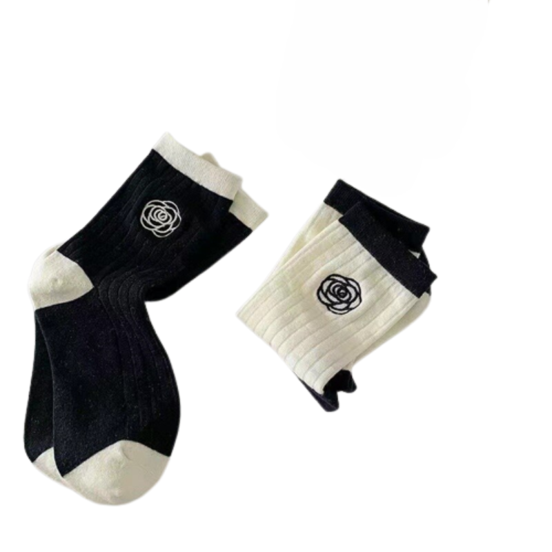 Camellia Flower Cotton Women's Socks