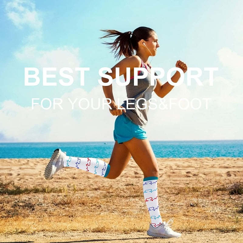 Blue Unisex Compression Running Socks