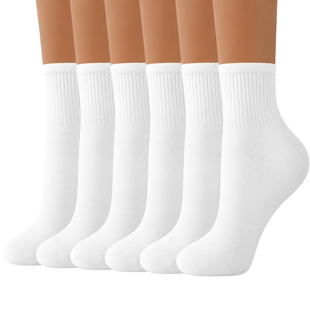 6 Pair Casual Mini Crew Socks For Everyday Comfort
