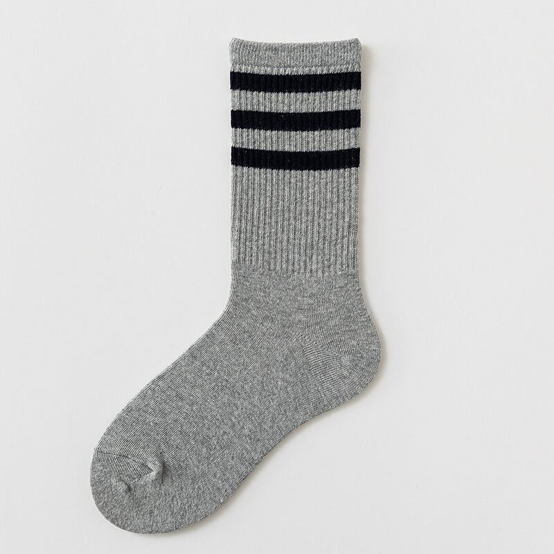 Skateboard Striped Mid Tube Solid Color Socks
