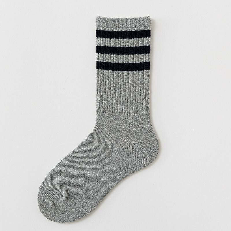 Skateboard Striped Mid Tube Solid Color Socks