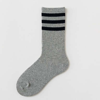 Skateboard Striped Mid Tube Solid Color Socks
