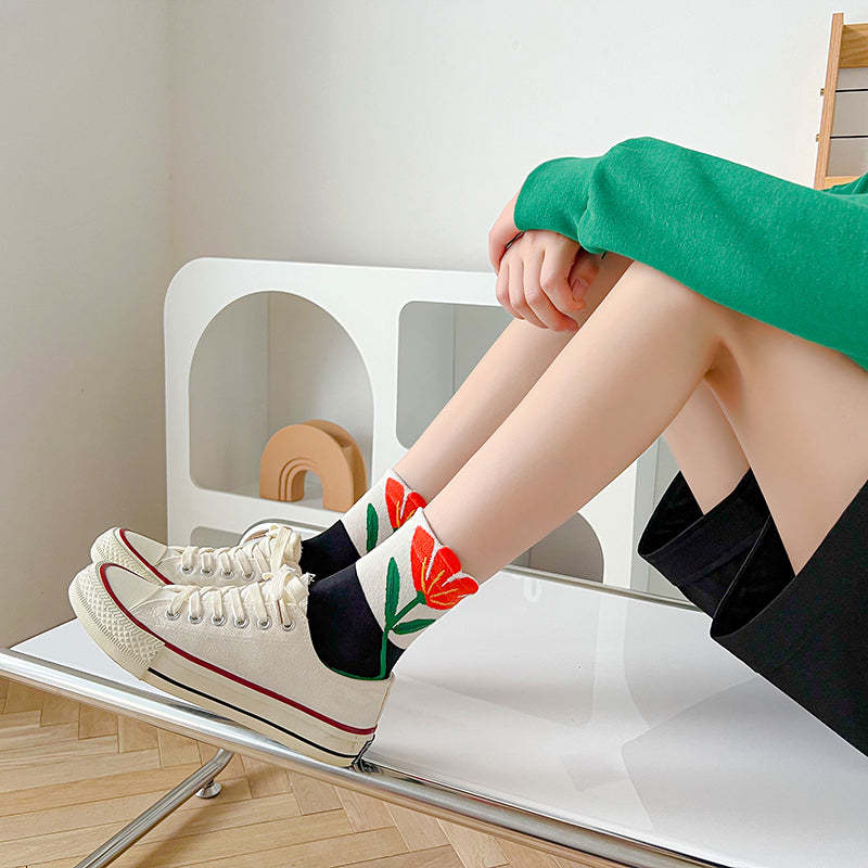 Cartoon Flower Candy Breathable Casual Short Socks