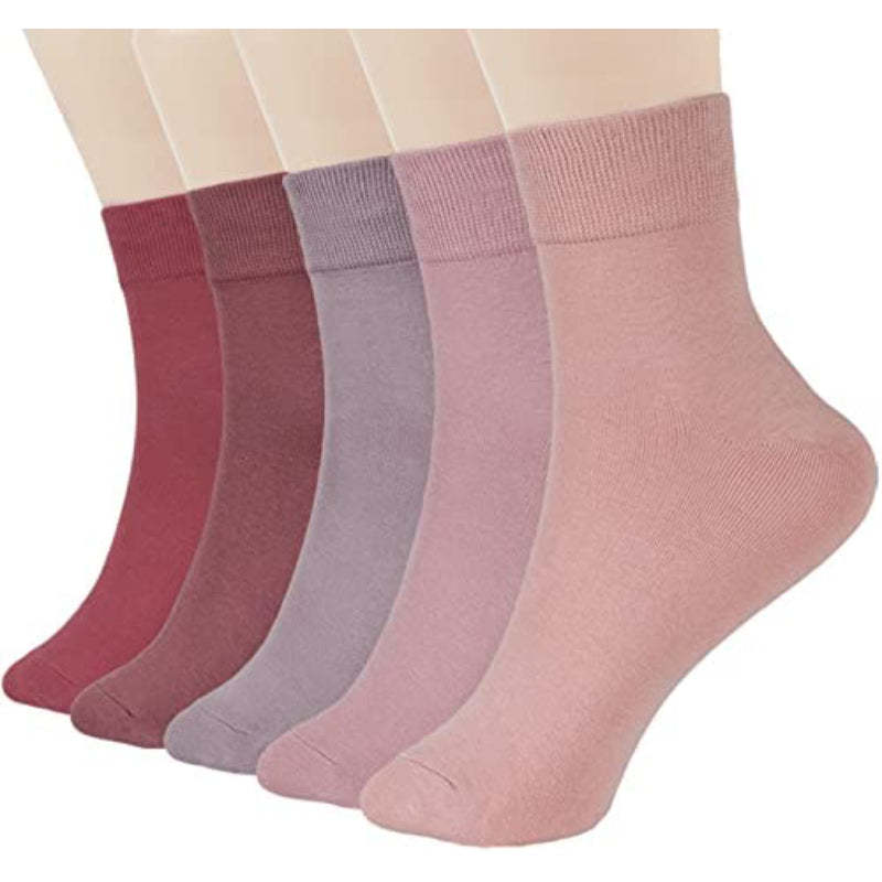 Women Thin Wool Socks, Soft Wool Bootie Socks Women Above Ankle Crew Socks 5 Pairs