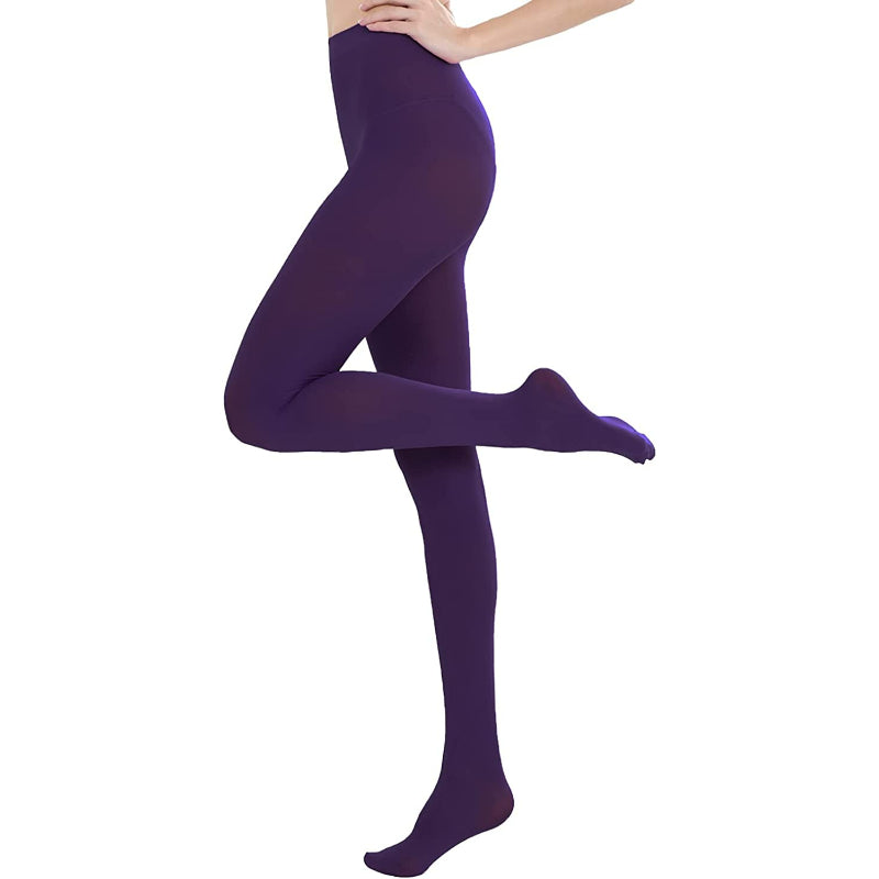 Run Resistant 80D Soft Solid Color Semi Opaque Footed Tights High WaistRun Resistant 80D Soft Solid Color Semi Opaque Footed Tights High Waist - Image 11