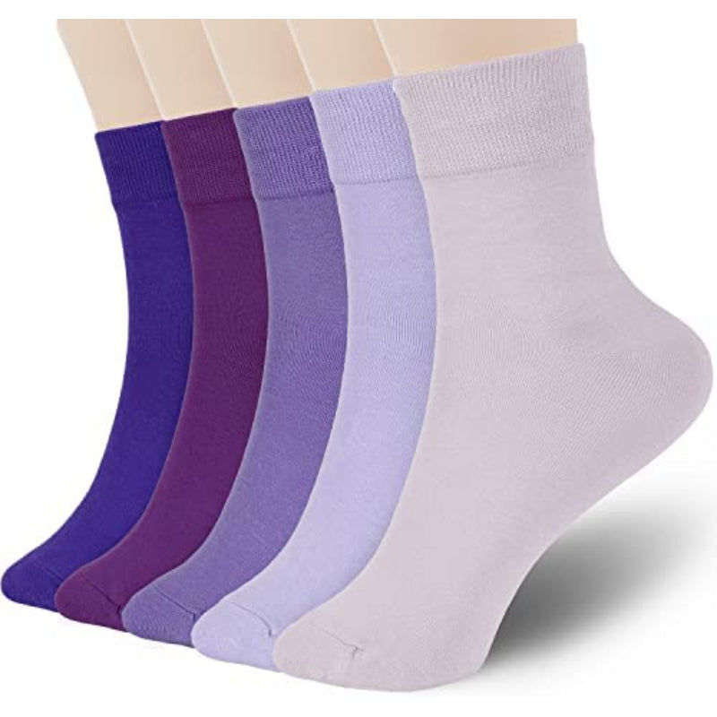 Women Thin Wool Socks, Soft Wool Bootie Socks Women Above Ankle Crew Socks 5 Pairs