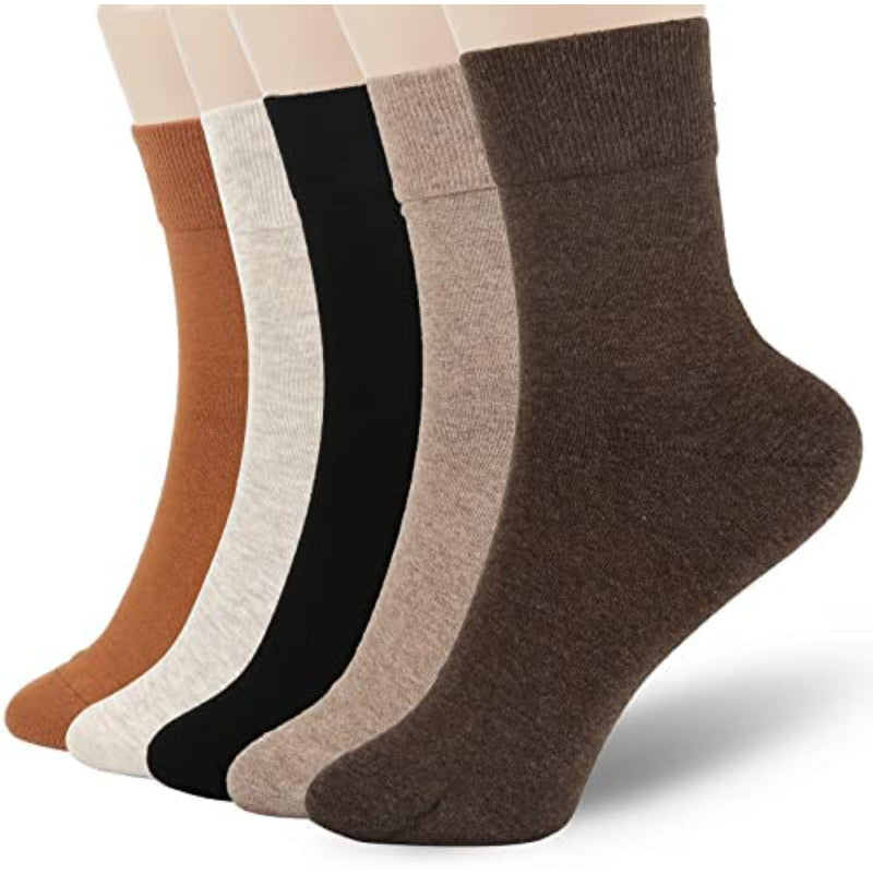 Women Thin Wool Socks, Soft Wool Bootie Socks Women Above Ankle Crew Socks 5 Pairs