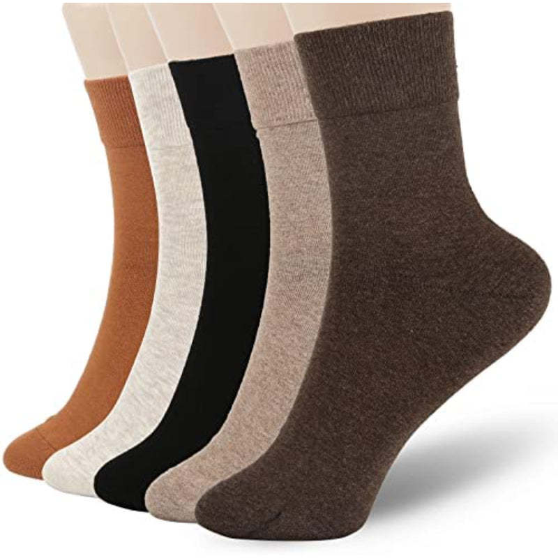 Women Thin Wool Socks, Soft Wool Bootie Socks Women Above Ankle Crew Socks 5 Pairs