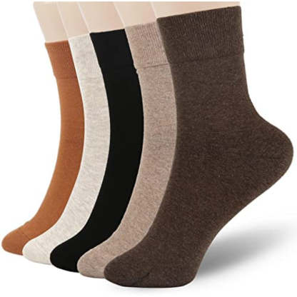 Women Thin Wool Socks, Soft Wool Bootie Socks Women Above Ankle Crew Socks 5 Pairs
