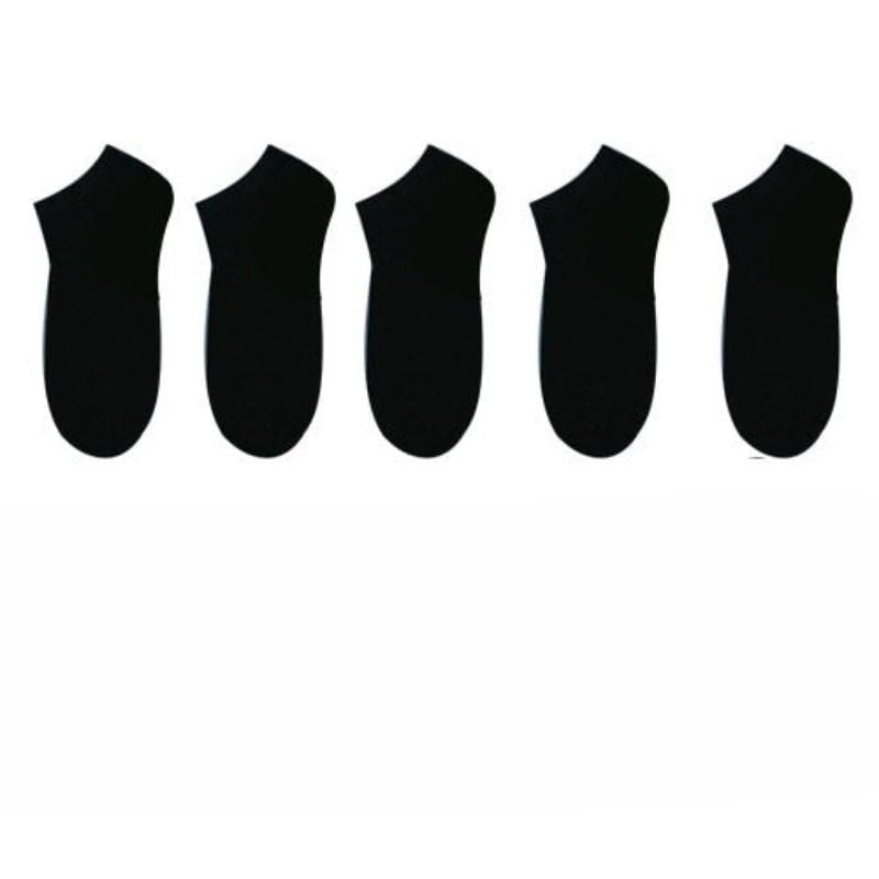5 Pair Solid Color Boat Socks