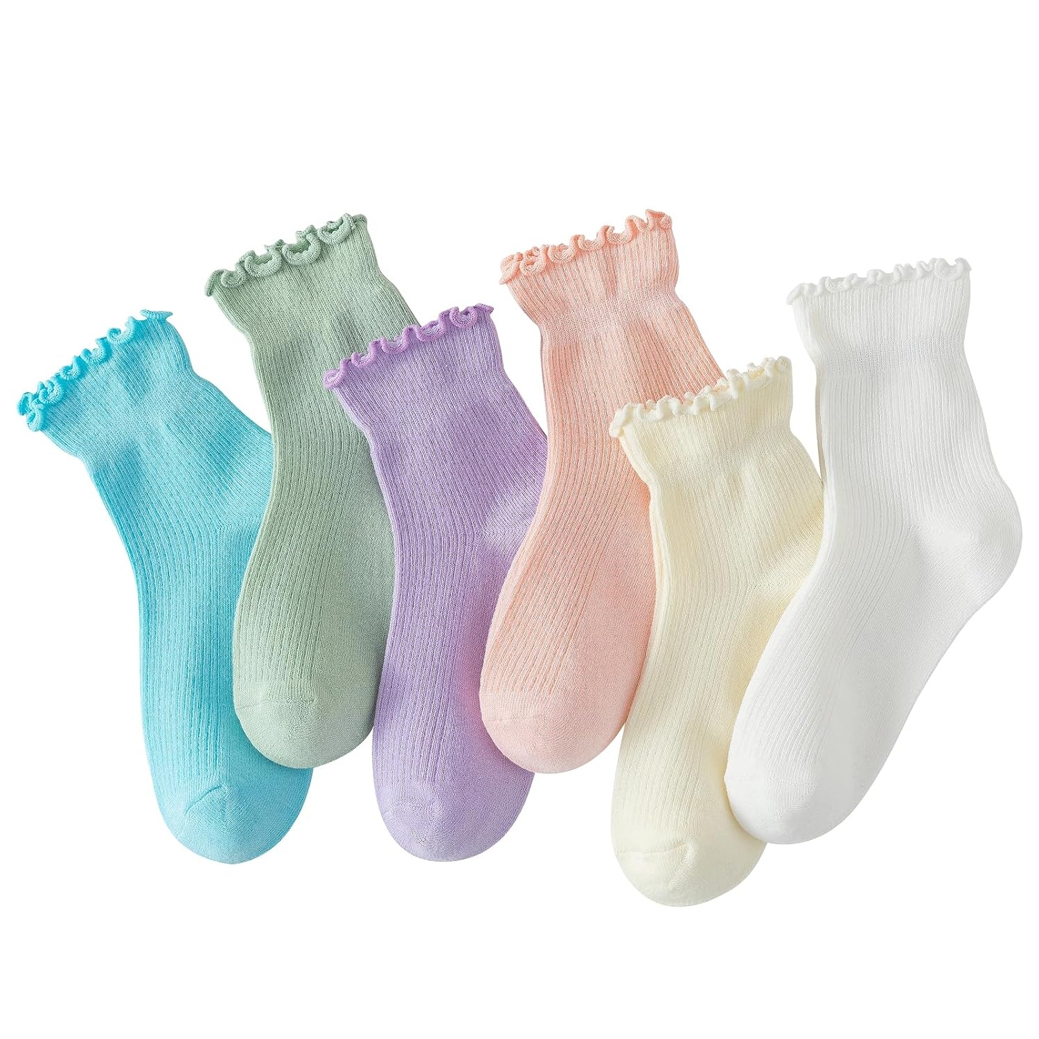 Ruffle Pack Of 6 Socks For Women