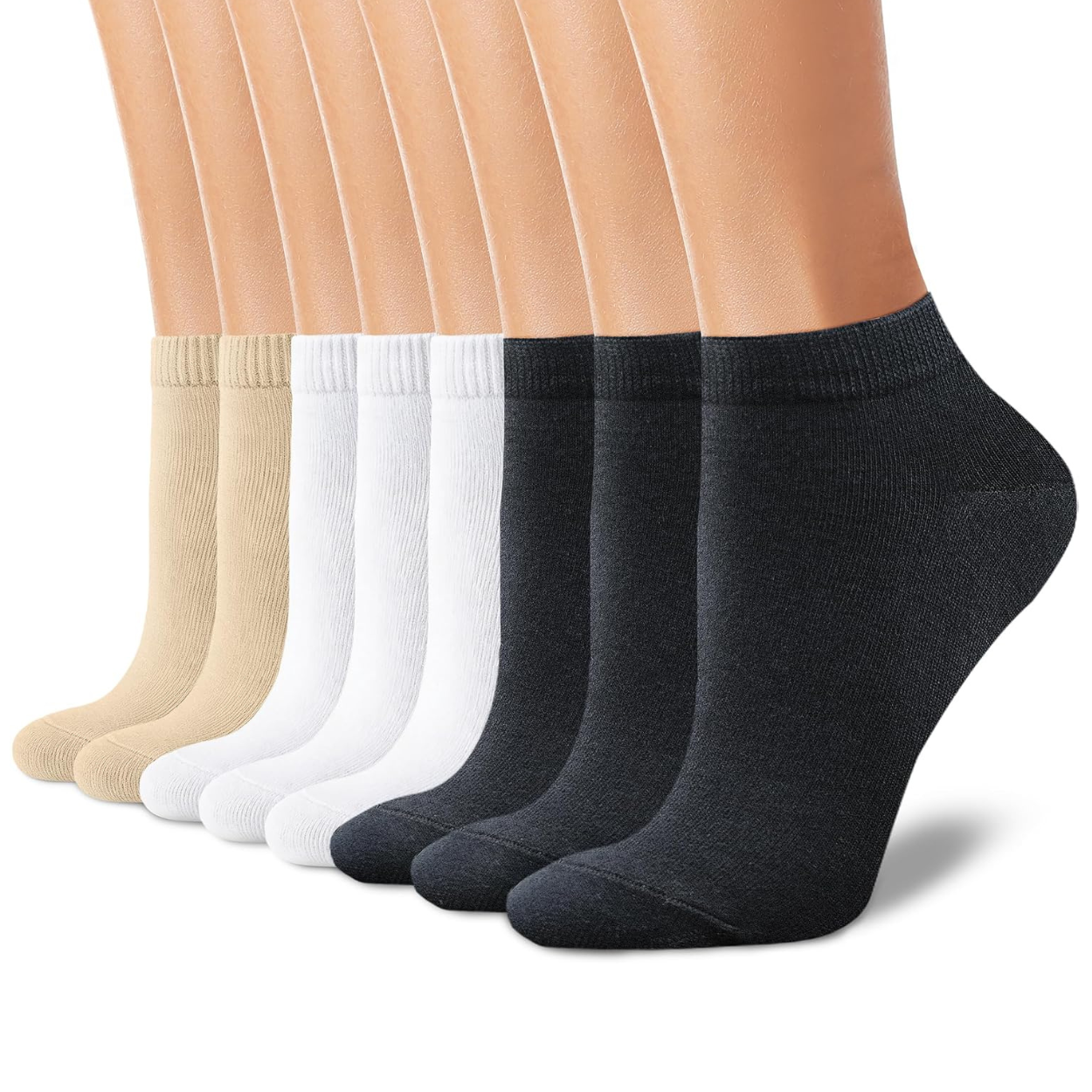 8 Pair Non Slip Low Cut Socks For Casual Wear For Women