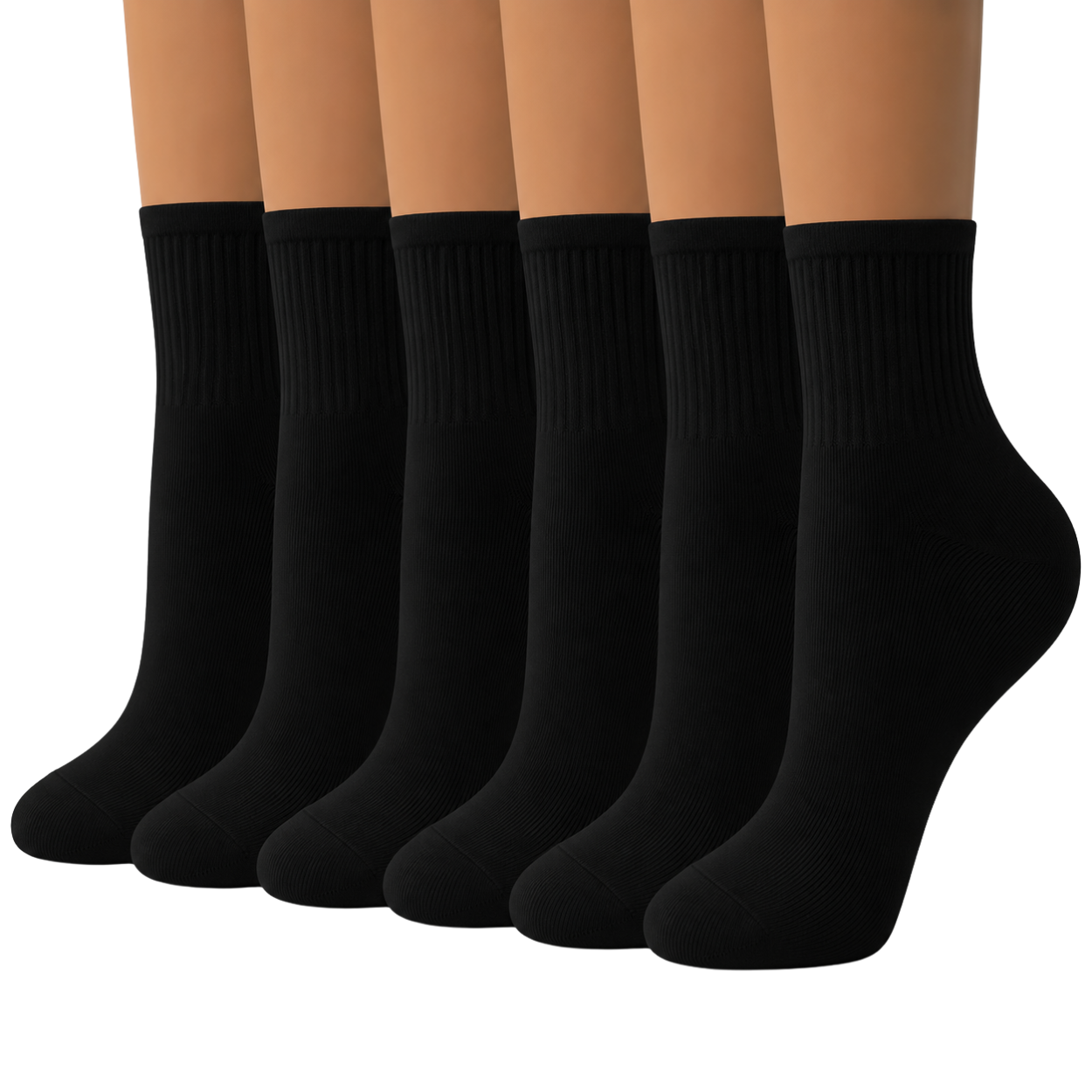 6 Pair Casual Mini Crew Socks For Everyday Comfort