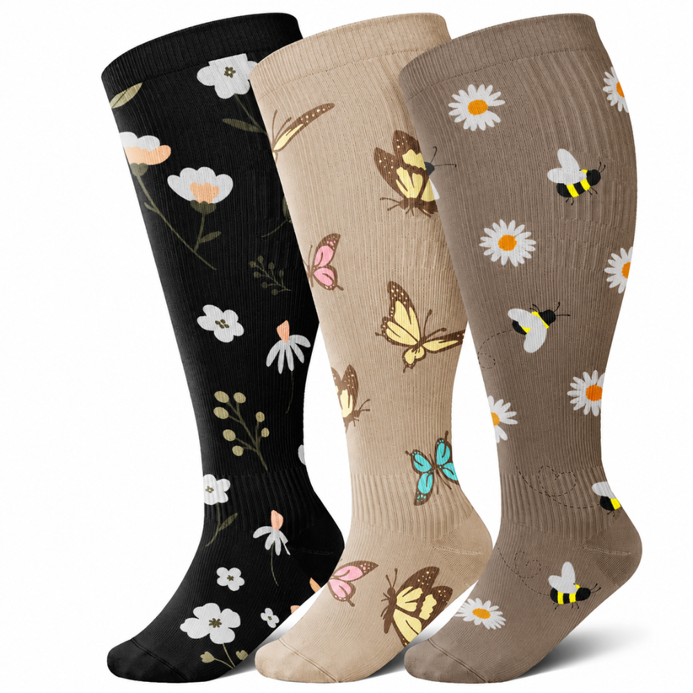 3 Pair Of Wide Compression Socks For Women