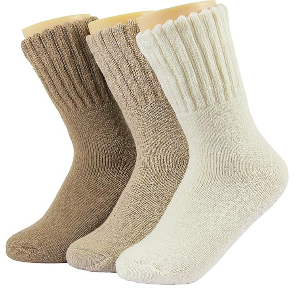 Structured Rib Knit Crew Pattern Socks