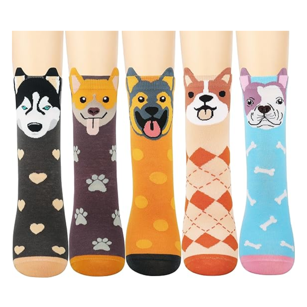 Patterned Animal Knit Crew Style Socks
