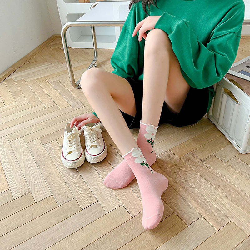 Cartoon Flower Candy Breathable Casual Short Socks