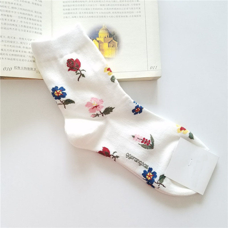 Floral Patterned Long Printed Socks SetFloral Patterned Long Printed Socks Set - Image 6