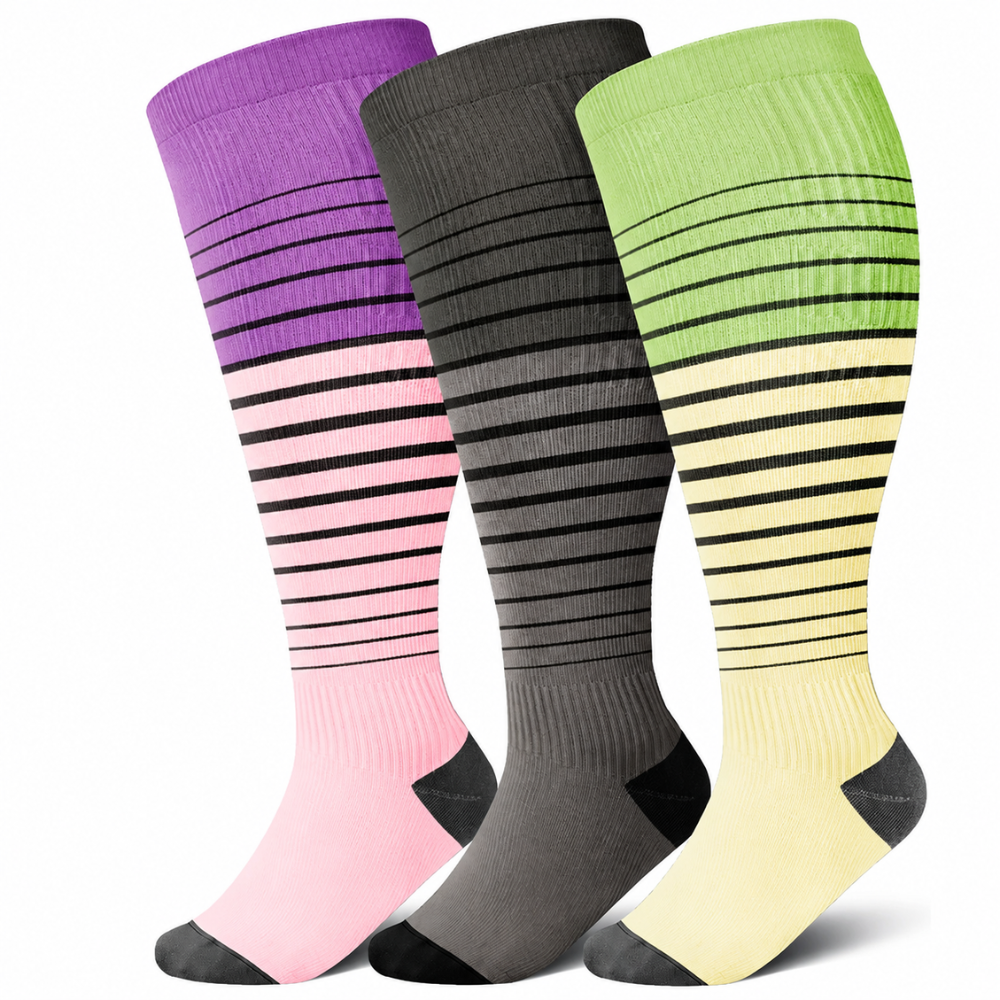 3 Pair Of Wide Compression Socks For Women