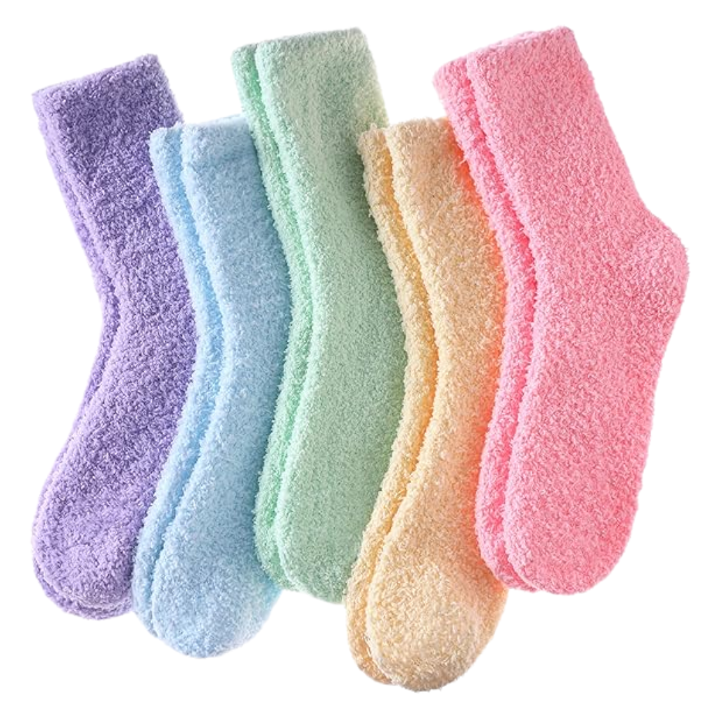 Microfiber Blend Patterned Crew Style Socks