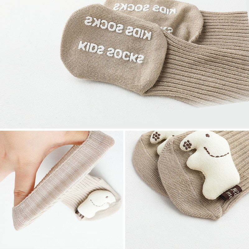 Anti Slip Soled Soft Cotton Cartoon Animal Baby Socks