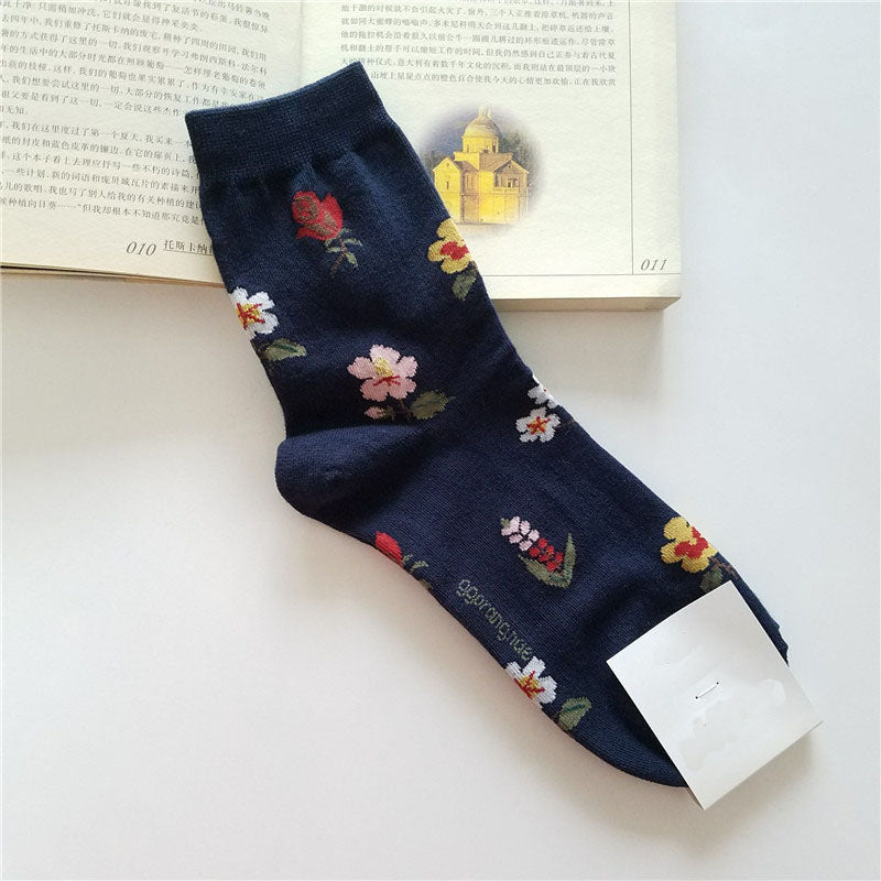 Floral Patterned Long Printed Socks SetFloral Patterned Long Printed Socks Set - Image 5