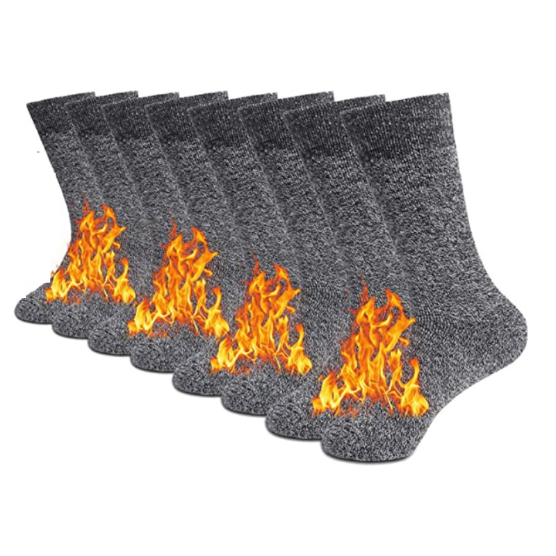Solid Color Warm Thick Thermal Socks For Men