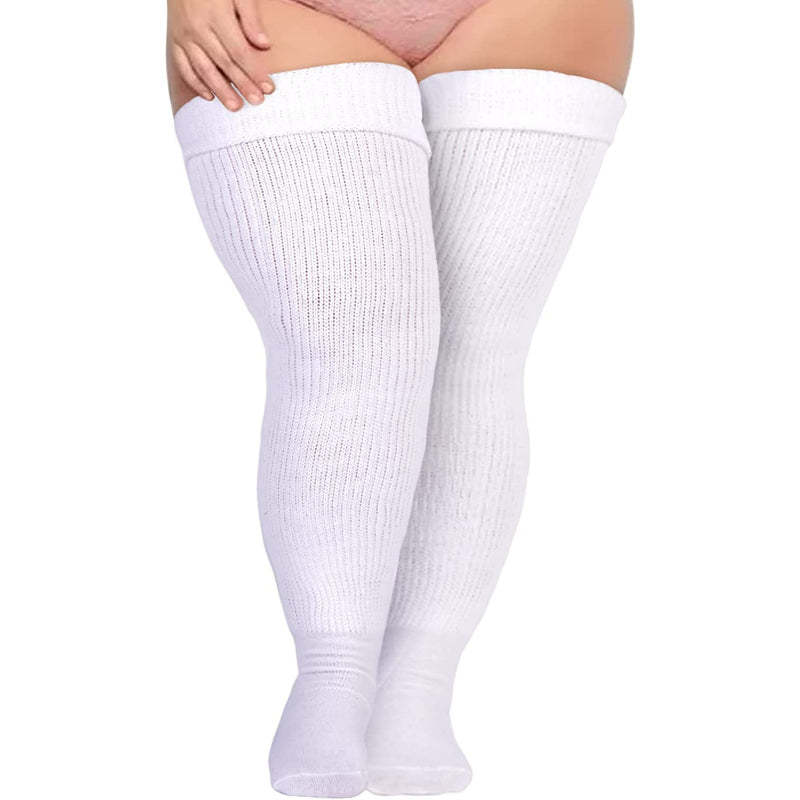 Plus Size Thigh High Socks for Thick Thighs Women- Thigh Highs Widened Extra Long Thick Knit Socks