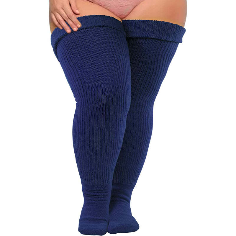 Plus Size Thigh High Socks for Thick Thighs Women- Thigh Highs Widened Extra Long Thick Knit Socks