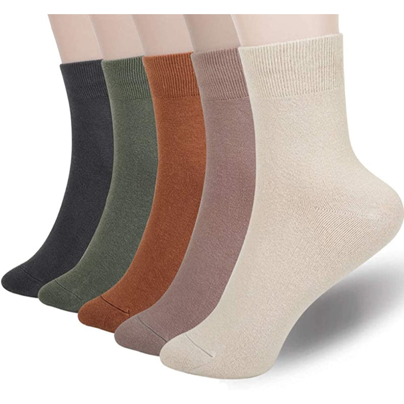 Women Thin Wool Socks, Soft Wool Bootie Socks Women Above Ankle Crew Socks 5 Pairs