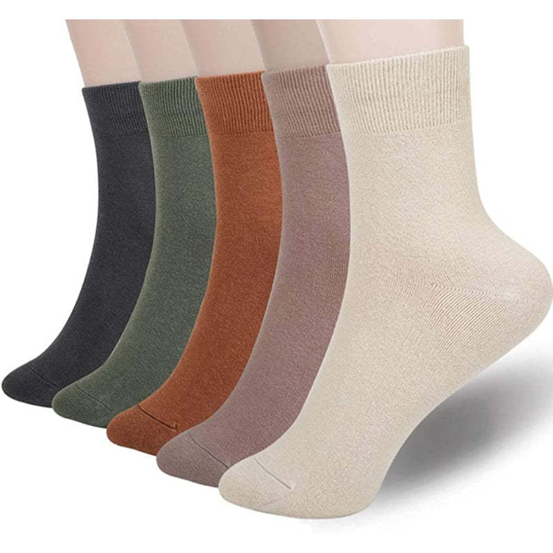 Women Thin Wool Socks, Soft Wool Bootie Socks Women Above Ankle Crew Socks 5 Pairs