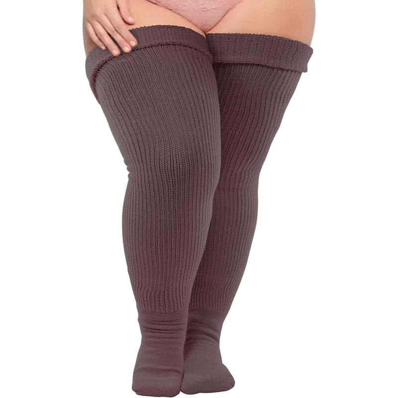 Plus Size Thigh High Socks for Thick Thighs Women- Thigh Highs Widened Extra Long Thick Knit Socks