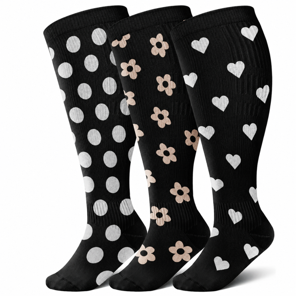 3 Pair Of Wide Compression Socks For Women