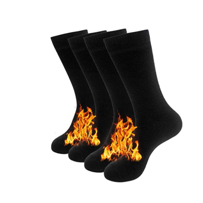 Solid Color Warm Thick Thermal Socks For Men
