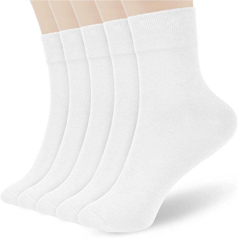 Women Thin Wool Socks, Soft Wool Bootie Socks Women Above Ankle Crew Socks 5 Pairs