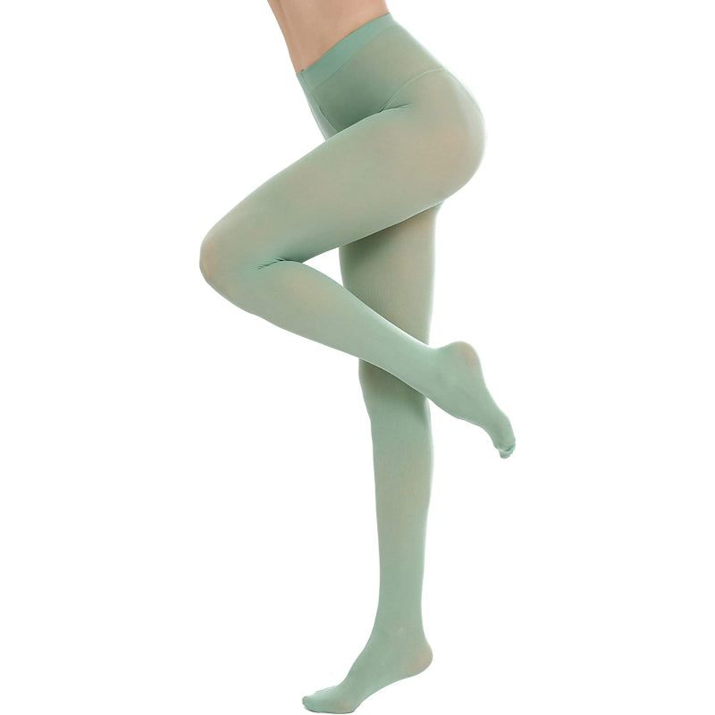 Run Resistant 80D Soft Solid Color Semi Opaque Footed Tights High WaistRun Resistant 80D Soft Solid Color Semi Opaque Footed Tights High Waist - Image 9