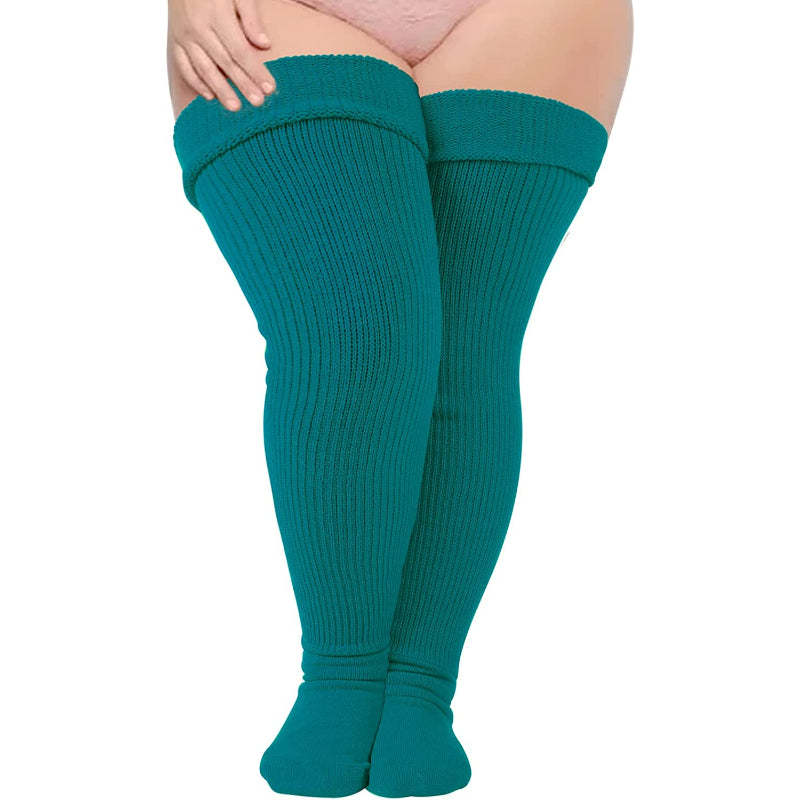 Plus Size Thigh High Socks for Thick Thighs Women- Thigh Highs Widened Extra Long Thick Knit Socks