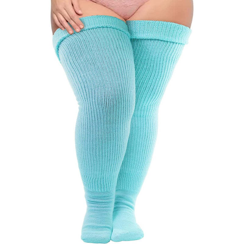 Plus Size Thigh High Socks for Thick Thighs Women- Thigh Highs Widened Extra Long Thick Knit Socks