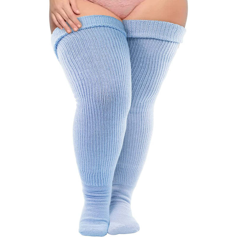 Plus Size Thigh High Socks for Thick Thighs Women- Thigh Highs Widened Extra Long Thick Knit Socks