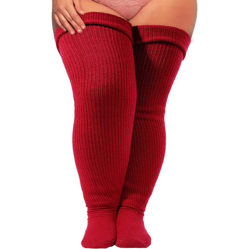 Plus Size Thigh High Socks for Thick Thighs Women- Thigh Highs Widened Extra Long Thick Knit Socks
