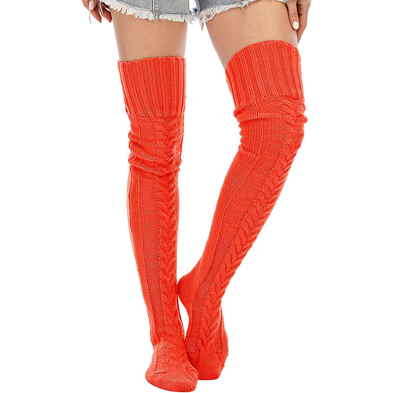 Women's Cable Knit Thigh High Socks Winter Boot Stockings Extra Long Over Knee High Leg WarmersWomen's Cable Knit Thigh High Socks Winter Boot Stockings Extra Long Over Knee High Leg Warmers - Image 2