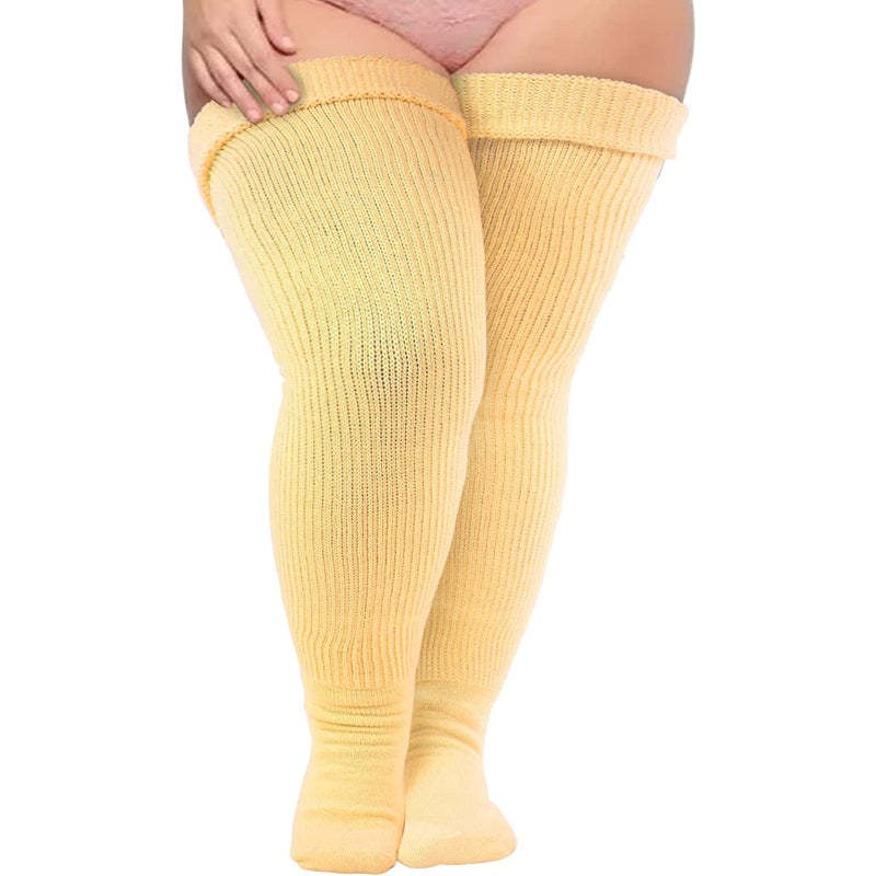 Plus Size Thigh High Socks for Thick Thighs Women- Thigh Highs Widened Extra Long Thick Knit Socks