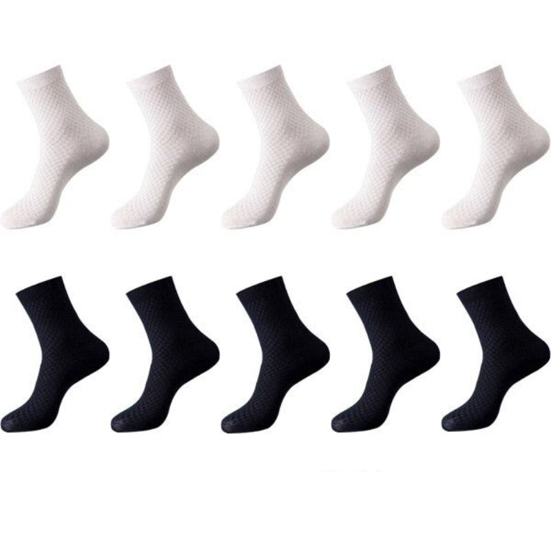10 Pairs Bamboo Fiber Casual Long Socks