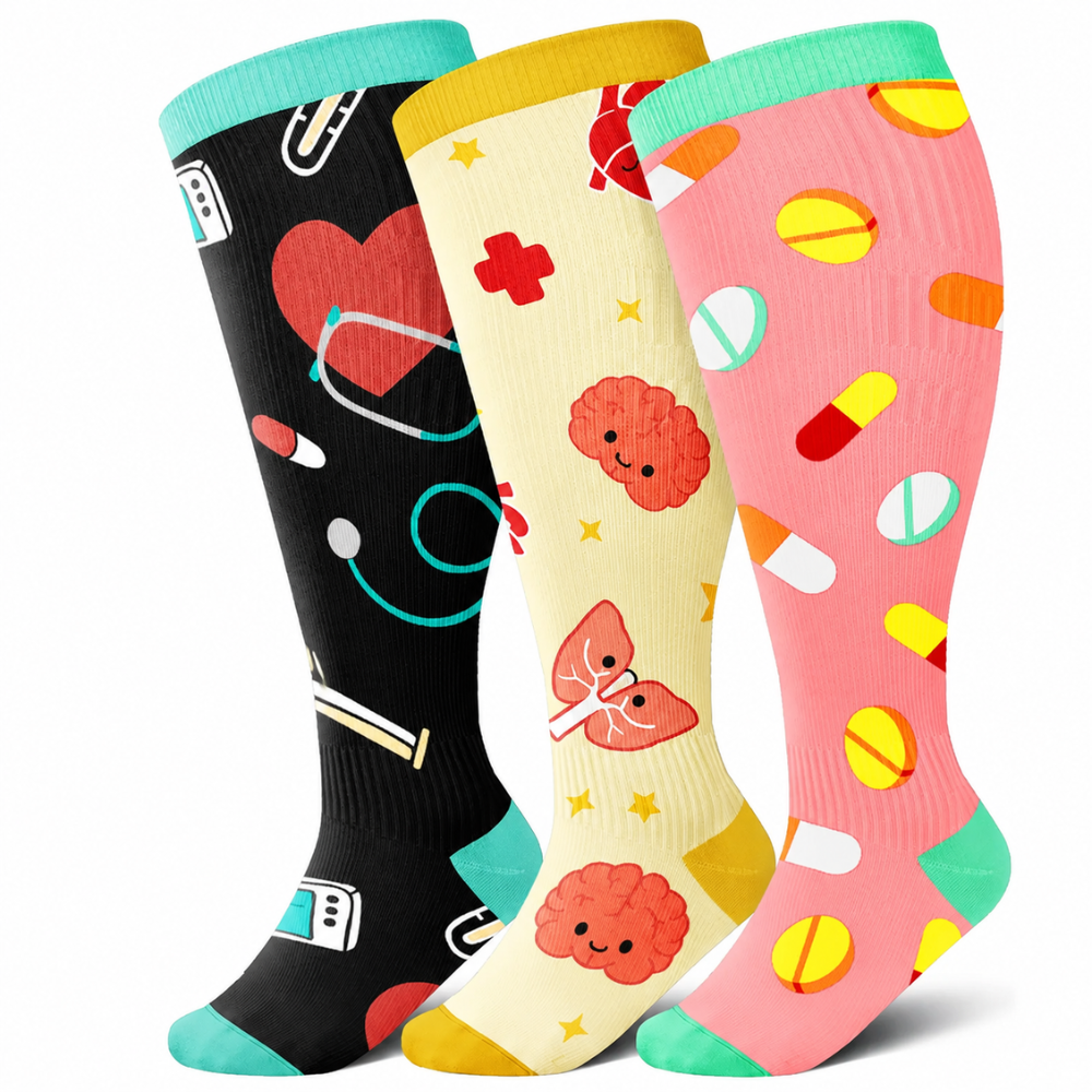 3 Pair Of Wide Compression Socks For Women