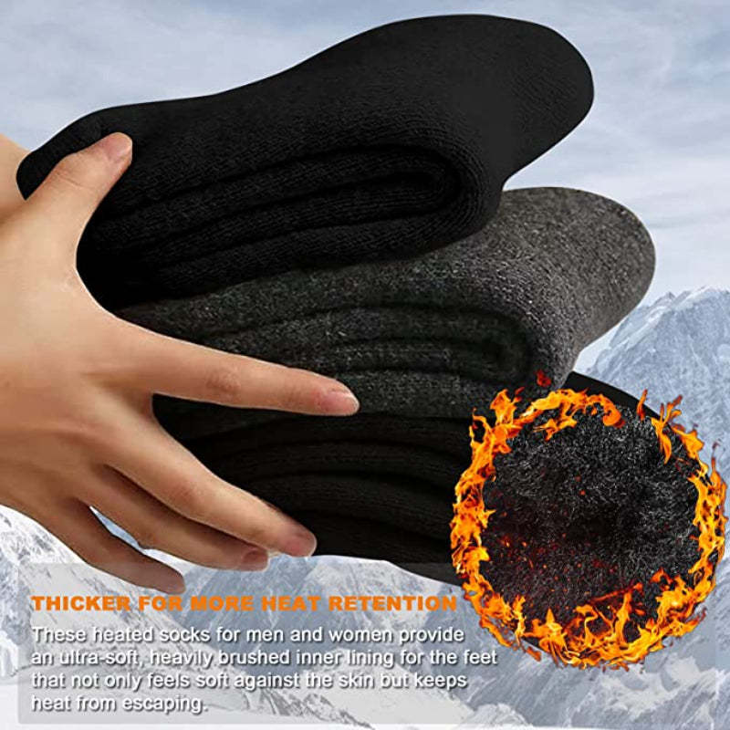 Solid Color Warm Thick Thermal Socks For Men