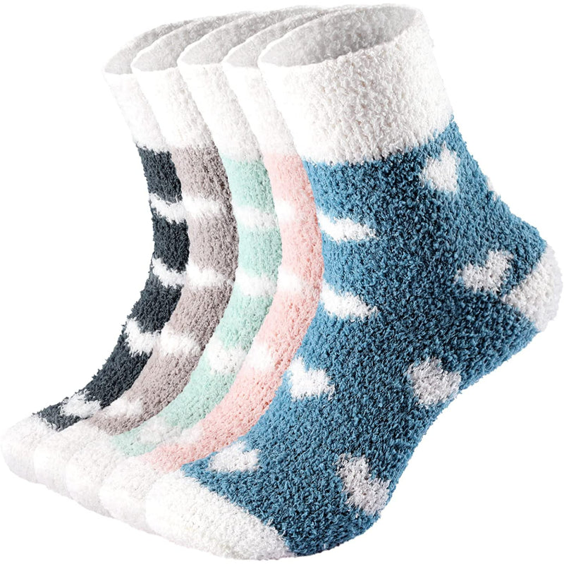 Pack Of 5 Fuzzy Socks for Women Fluffy Socks Cozy Warm Socks Slipper Socks Winter Socks for Women Soft SocksPack Of 5 Fuzzy Socks for Women Fluffy Socks Cozy Warm Socks Slipper Socks Winter Socks for Women Soft Socks - Image 2