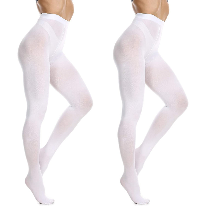 Pack Of 2 Women's 80 Denier Soft Semi Opaque Solid Color Footed Pantyhose Tights